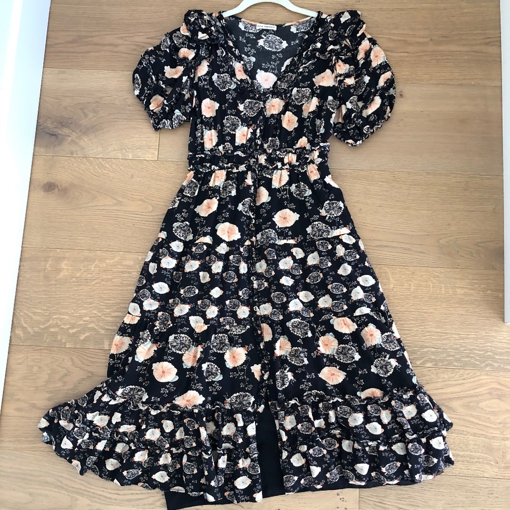 Ulla Johnson Black Floral Dress